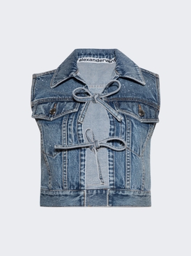 Tied Front Vest Vintage Light Indigo
