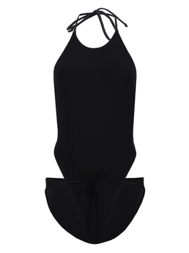 ONE PIECE WRAP MAILLOT SWIMSUIT Black