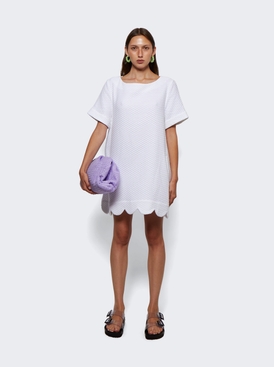 Scallop A-line Mini Dress White Honeycomb Pique secondary image