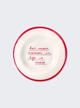 Cheese Dessert Plate Red And White