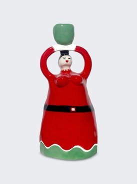 Candle Holder Santa Red