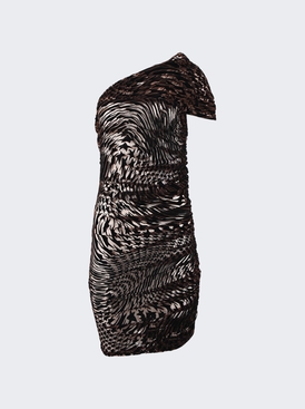 Printed Mesh Mini Dress