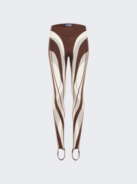 SPIRAL LEGGINGS Chocolate and Nude 01