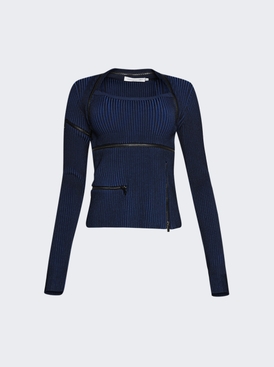 Revaler Zipper Long Sleeve Knit Top