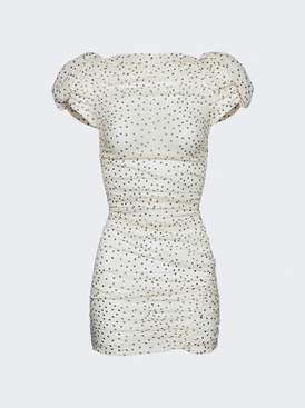 Puff Sleeve Mini Dress Cream