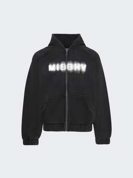 Community Zipped Hoodie Washed Black