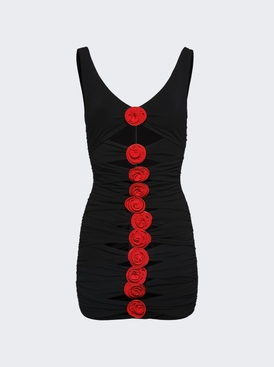 Contrast Bandage Flower Dress
