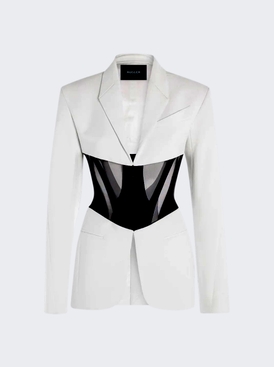 Iconic Corseted Jacket Snow and Black