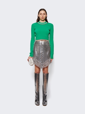 Mesh Fringe Mini Skirt Silver secondary image