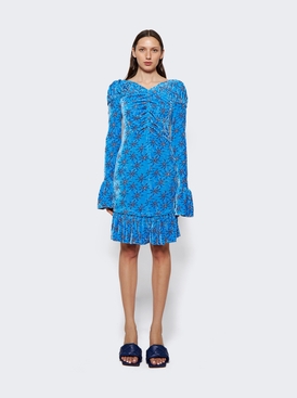 Long Sleeve Velvet Mini Dress Blue Splash secondary image