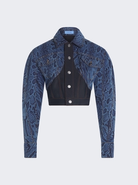 Snake Print Jacket Medium Blue