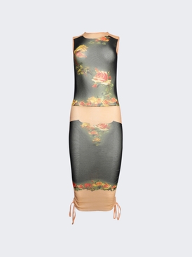 Flowers Petit Grand Print Gathered Mini Dress