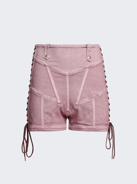 X Knwls Washed Laced Mini Shorts