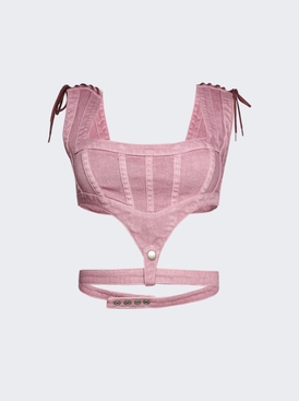 X Knwls Washed Laced Crop Top