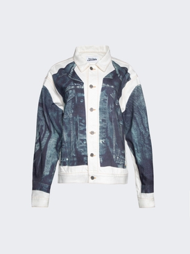 Trompe Denim Jacket White And Blue