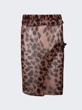 Concave Bias Layered Skirt Leopard Print