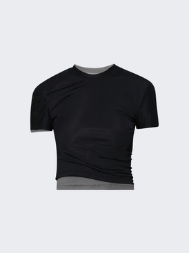 Overlay Loophole Rib Tee Black And Shadow Grey