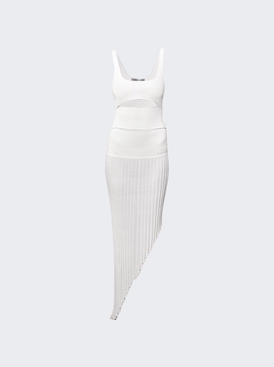 Slash Asymmetric Tank Dress White