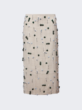Embla Beaded Midi Skirt Ecru