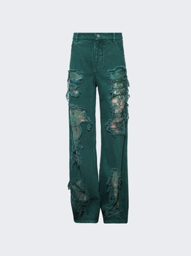 Arboreal Distressed Lace Jean Evergreen