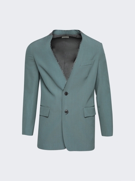 Raw Edge Blazer Green