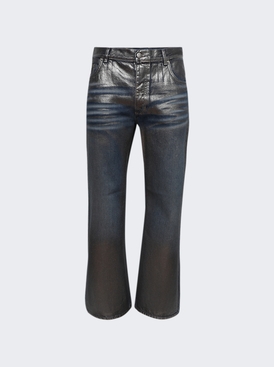 Coated Dirt Denim Jeans Silver