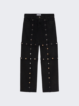 Embroidered Jeans Black