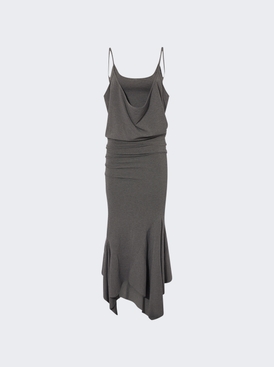 Asymmetric Midi Dress Dark Grey