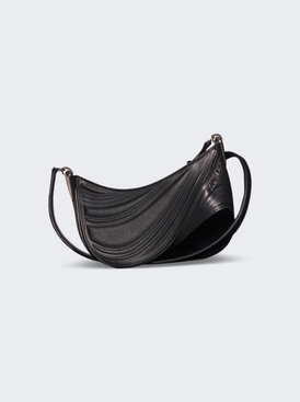 Small Embossed Spiral Curve 01 Shoulder Bag Black