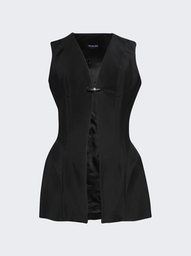 Corseted Pierced Vest Black