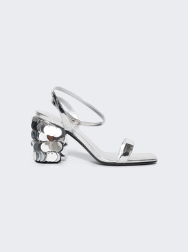 Sandals With Sparkle Discs Heel Silver