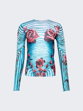 Flower Body Morphing Top Blue