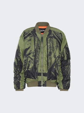 Nylon Trompe L'oeil Bomber Jacket