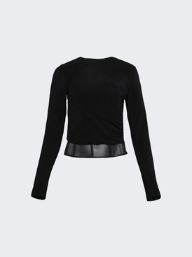 Coiled Jersey Corseted Tee Black