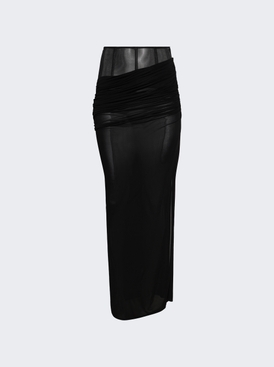 Coiled Jersey Corseted Skirt Black