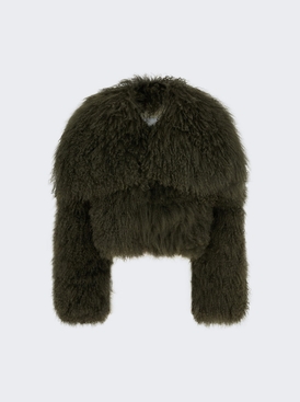 Mongolian Fur Jacket Green