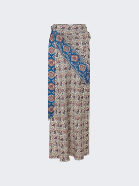Long Satin Skirt Paisley Bandana Print