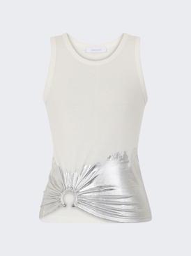Piercing Tank Top White And Silver