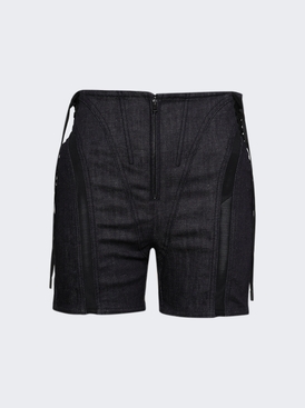 Mesh Laced Up Shorts Blue And Black