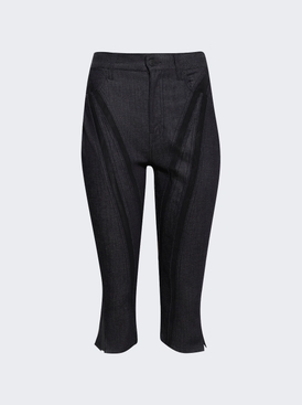 Capri Jeans Raw Blue And Black