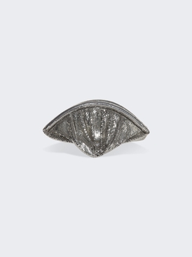 Mesh Pochette Medium Evening Clutch Silver