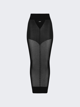 Logo Knit Long Skirt Black