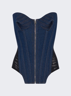 Denim Corset Indigo And Black