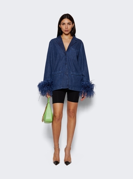 Chambray Denim and Feather Jacket Blue secondary image
