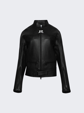 Scuba Leather Bomber Jacket Black