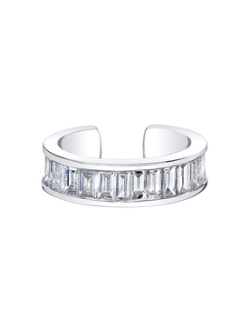 18kt White Gold Baguette Ear Cuff