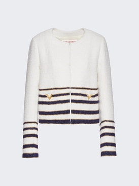 Embellished Striped Bouclé Jacket