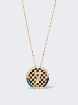 Protection Medal Chess Necklace Black And Green Lacquer