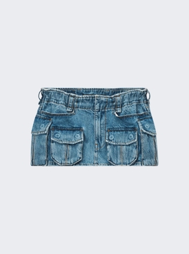 Cargo Pocket Skirt Vintage Light Indigo
