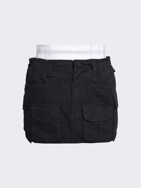 Pre-styled Cargo Skirt With Logo Elastic Asphalt